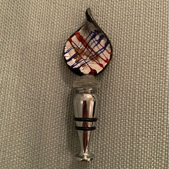 Murano Glass Wine Stopper Va Bene 5" Tall - Picture 1 of 10